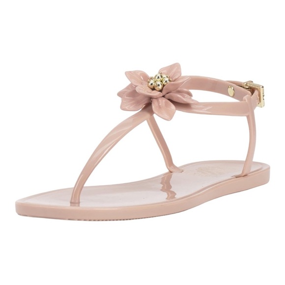 New VINCE CAMUTO Jelynn Floral Appliqué Jelly Sandal Size 12 light pink - Picture 1 of 8